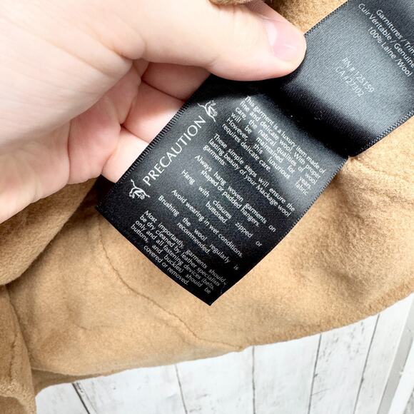 Mackage Jacket Women Size Small Camel Brown Spread Collar Button Down Wool Coat - Picture 7 of 12